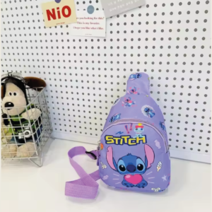 Mini Bolso Cruzado Stitch y Ángel - color lila suave