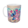 Taza de Cerámica Stitch y Angel - Diseño Amor Tropical